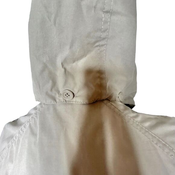 LONDON FOG Womens Size S Khaki Cotton Utility Jacket Lightweight Detachable Hood - Picture 5 of 11